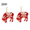 2D Acrylic Pendants Christmas Sheep Hanging Ornament with Snowflake Decor, Flat Pendant Ornaments Rope for Holiday Tree Party Supplies Festive