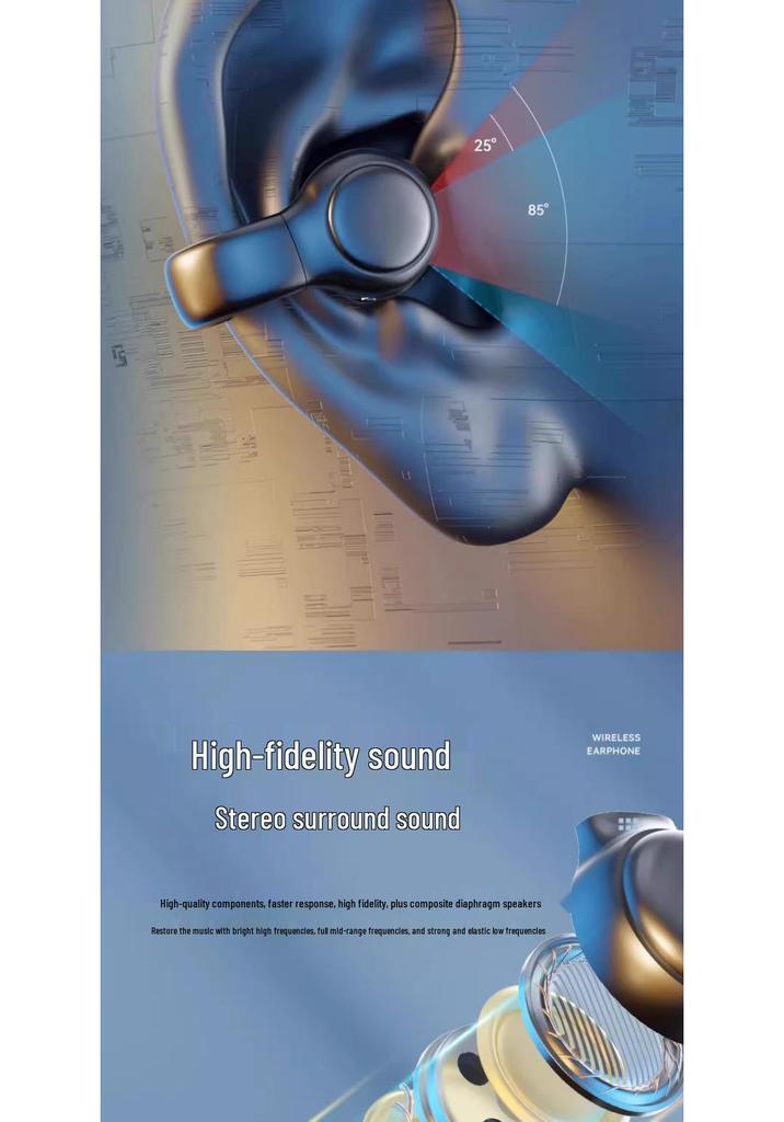 2026 New Model Air Conduction Bluetooth Earphones: Ear Clip Style, High Sound Quality, Long Battery Life, Non-In-Ear Design, Ideal for Sports.