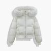 Damen Kurze Mittellange Daunenjacke Winter Warm Stehkragen Einfarbig Lässig Oberbekleidung Mantel