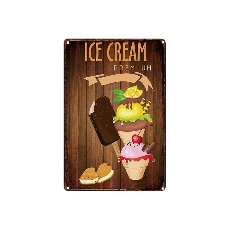 

Металлическая жестяная табличка Меню фаст-фуда Сэндвич Мороженое Бургер Ресторан Постер Дом Кухня Железная тарелка Настенное панно Кафе Настенный декор Табличка 20x30cm