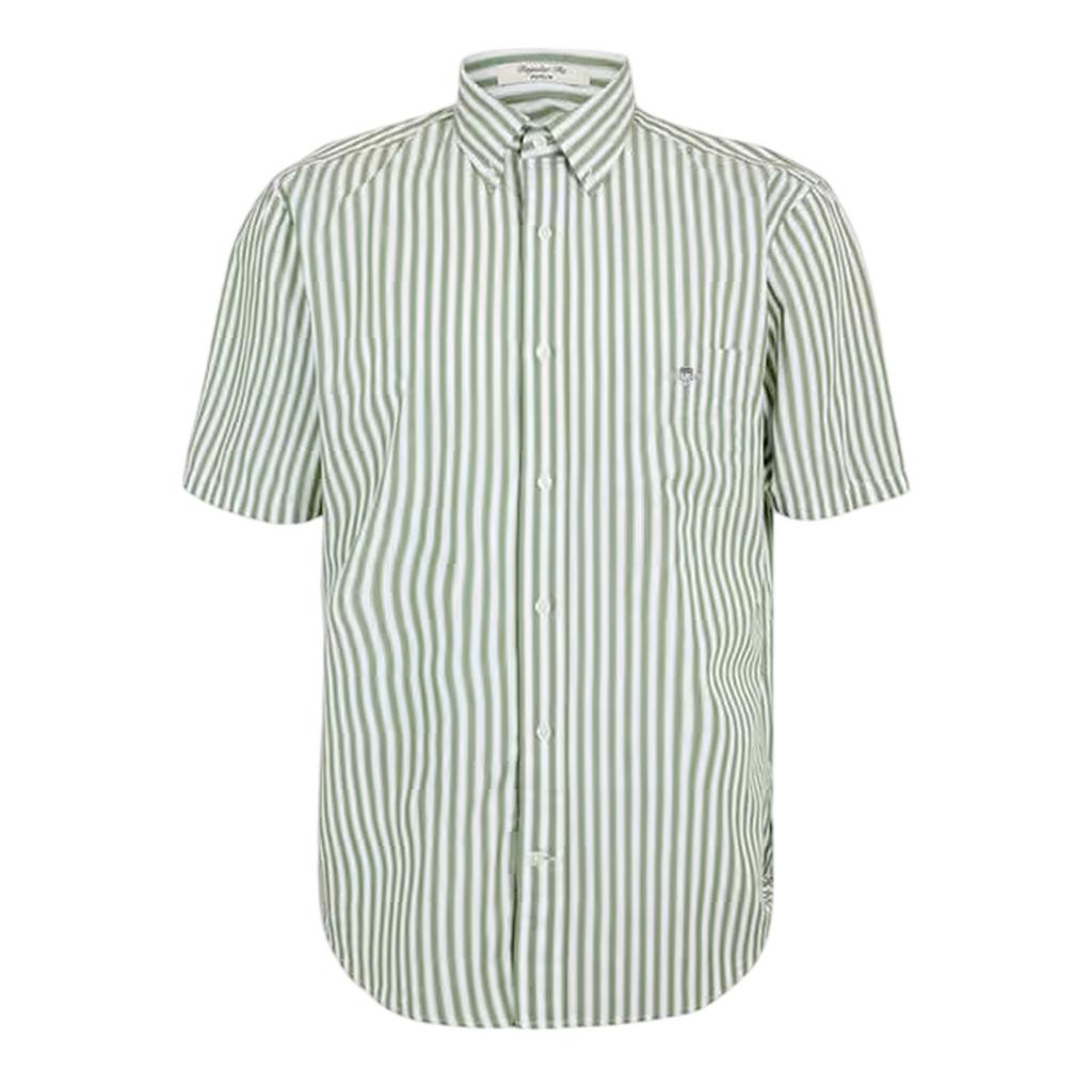 Gant Mens Striped Poplin Short-Sleeved Shirt