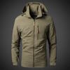 Spring and Autumn Thin Jacket Chest Breathable Port Can Be Removed Hooded Young and Middle-aged Large Size Breathable Men's Jacket