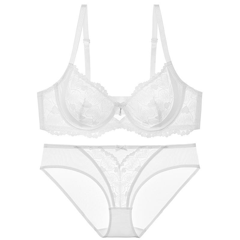 Sexy Underwear Ultra-thin Big Breasts Show Small Large Size Underwear Natal Year Red Girl Lace Bra Cover
