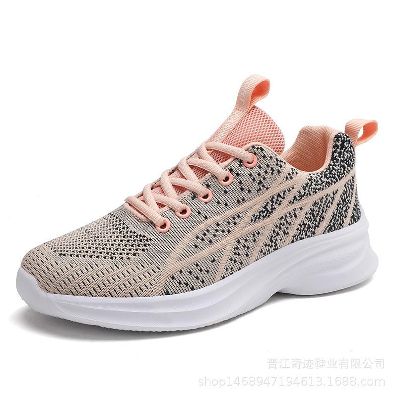 Flying woven mesh shoes women's breathable ins trendy and versatile 2025 spring new lightweight running shoes casual sports shoes women