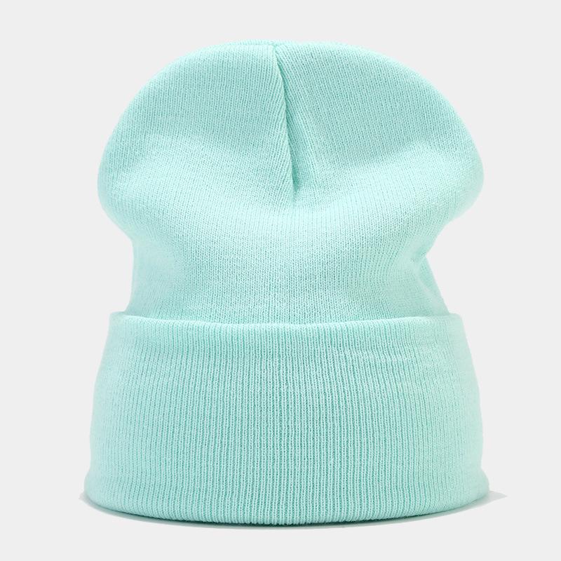 Custom Logo Knit Hat with Embroidered Letters - Women's & Men's Windproof Warm Beanie