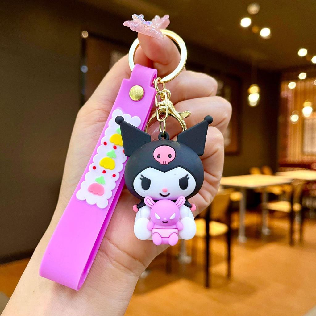 Bedårande Gris & Panda Stapelleksak Hängsmycke Nyckelring - Sött Par Bilväska Tillbehör, Perfekt Liten Gåva