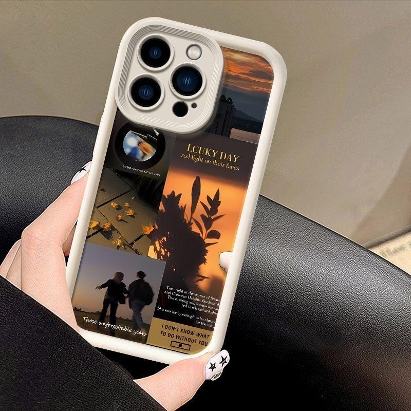 Чехол для телефона Apple 15 Sunset Shards iPhone 14 Promax All Inclusive 13 Silicone Soft 12PM Anti Drop 11 Steps Apple 13mini