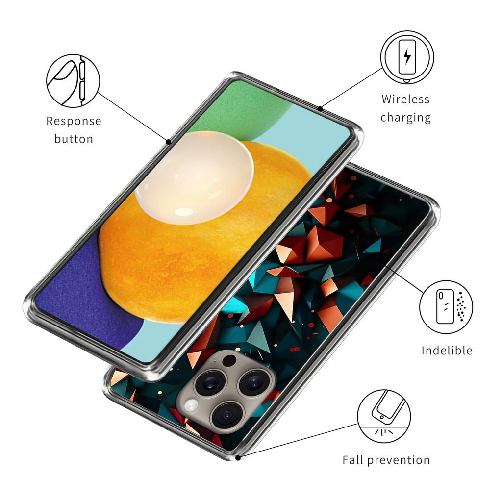 For iPhone 16 Pro Max Case Shock-Absorbent TPU Pattern Printed Phone Cover