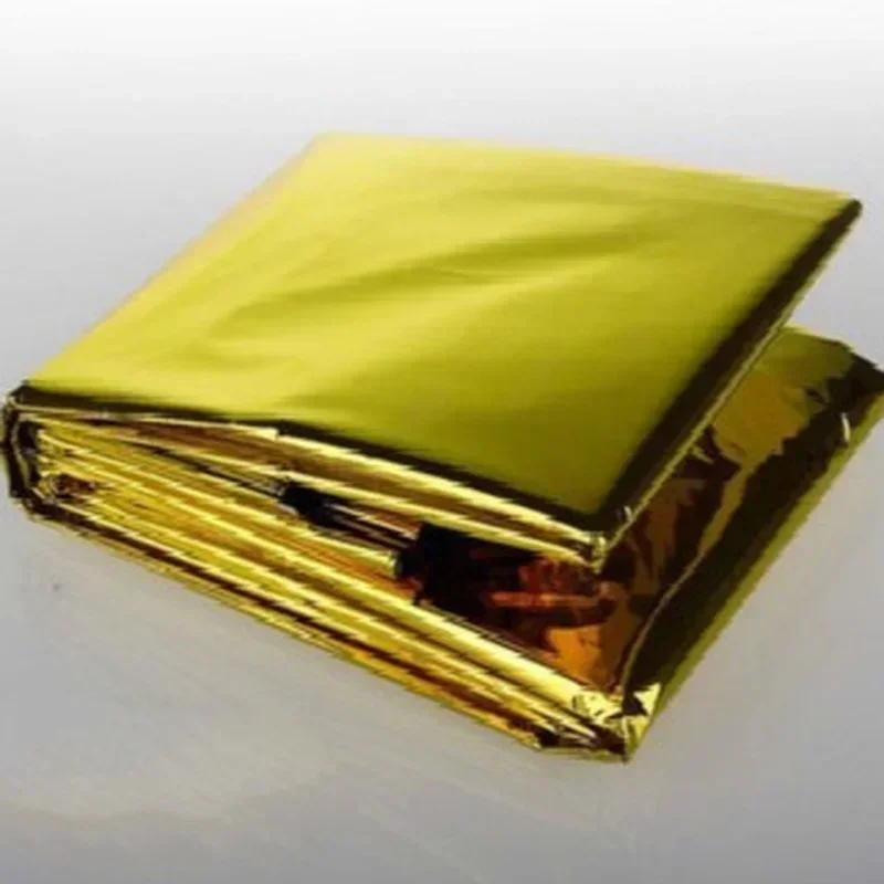 210*130cm Outdoor Survival Emergency Blanket Aluminum Film Outdoor Warmthemergency Sleeping Bag Multifu Windproof Rescue Blanket