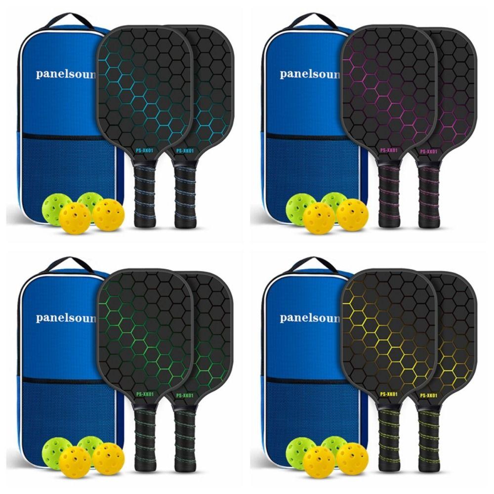 Fiberglass Surface Pickle Ball Rackets Honeycomb Core Pickleball Ball Paddle set  Outdoor Sports