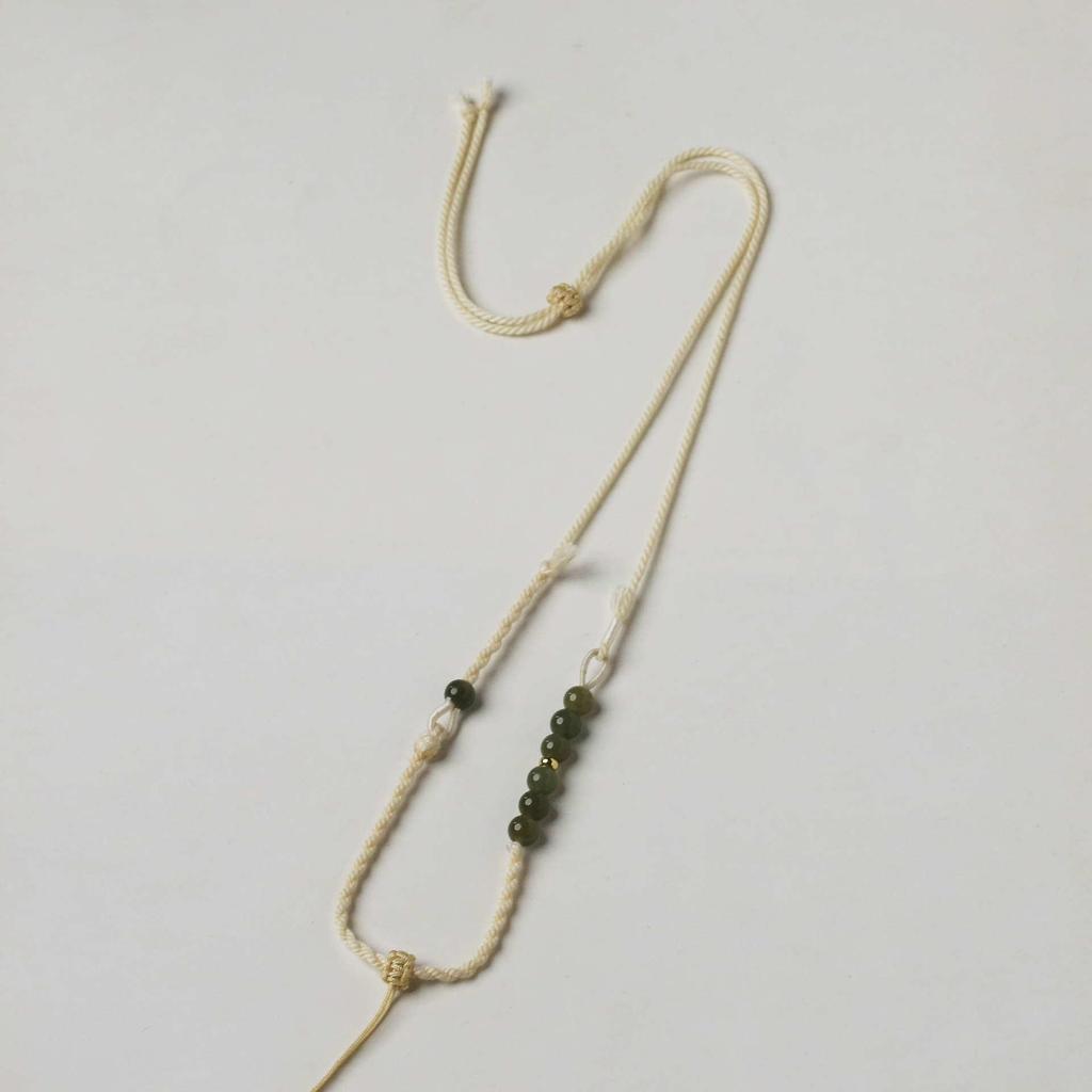 Adjustable Thin Women's Hetian Jade Clavicle Pendant Necklace