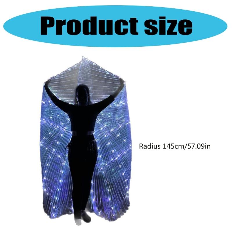Glow Angel Wing Light Up Fairys Wing with Telescopic Sticks Led Butterfly Wing Led Angel Wing Halloween Costumes Women