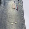 Jeans Rotos Lavados Retro para Hombre Tendencia Sueltos Estampados Rectos