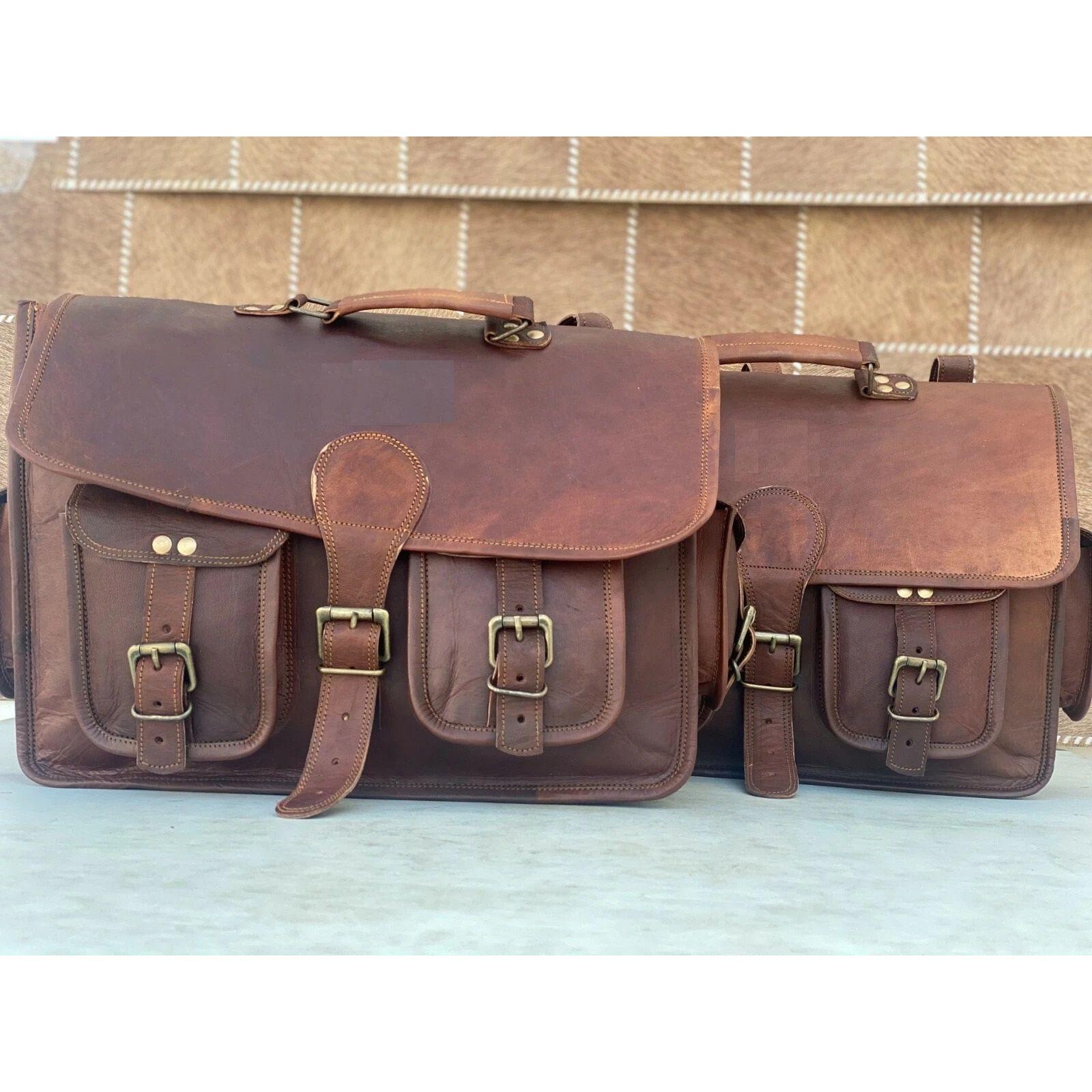 

Leather Saddle Brown Motorcycle Panniers Saddlebags Bags 15 x 11 x 4 in