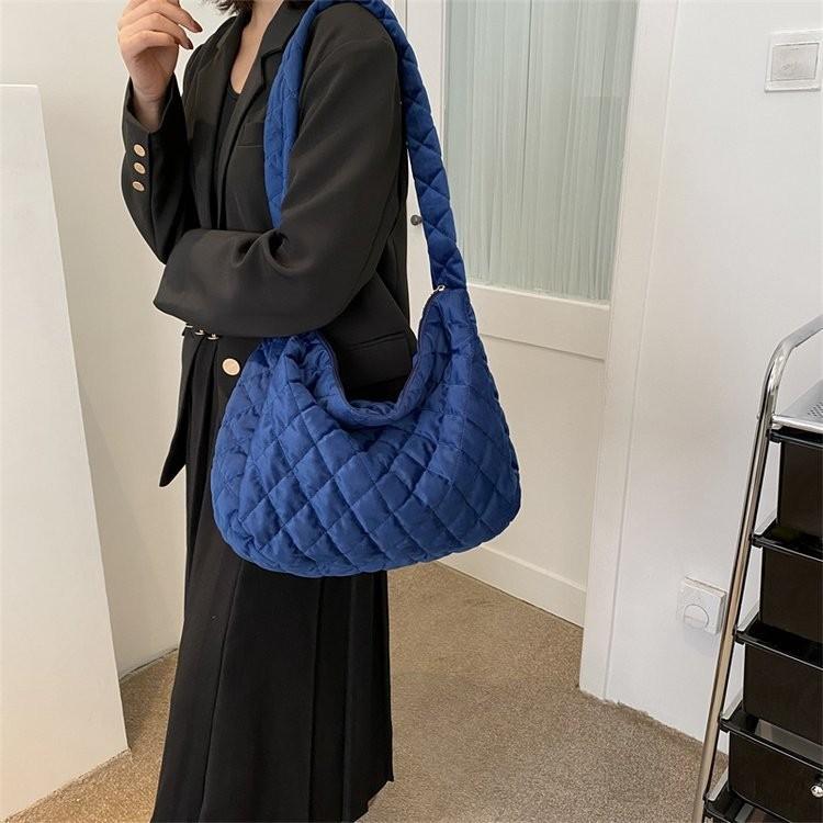 Stilvolle Vintage Nylon Umhängetasche Weicher Baumwollstoff Elegante Tragetasche Für Damen