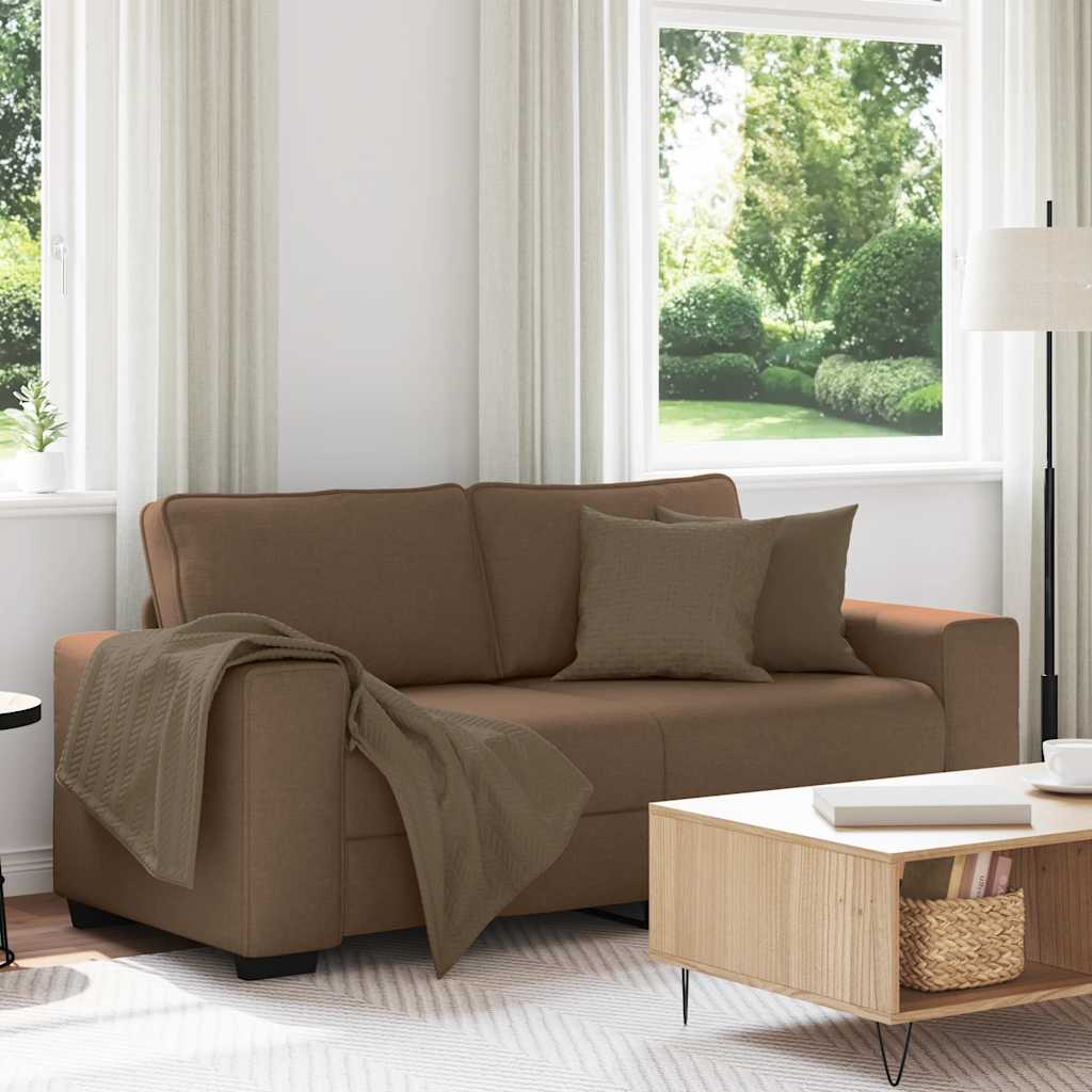 2 Seater Sofa Brown 180 X 77 X 82 Cm Fabric
