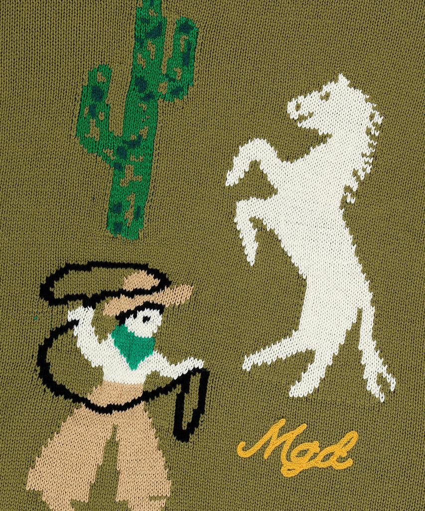 MAHAGRID Mgd Cowboy Knit Sweater Olive(Mg2Efmk604A)