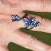 Novel Engagement Ring Exquisite Creative Vivid Three Butterflies