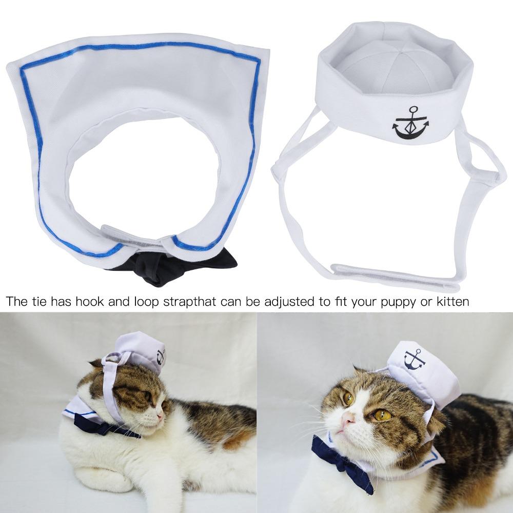 13.4 to 16.14in Hat Pet Sailor Suit Pet Hat and Shawl for Halloween Christmas Parties Daily Use