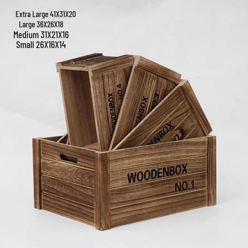Rectangular Retro Wooden Fruit Storage Box