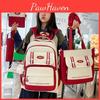 Girl Student Backpack Five Piece Set With Letter Pattern For School And Education