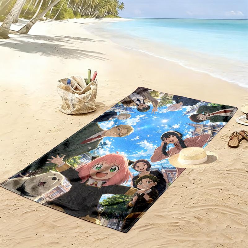 Spy x Family Print Beach Towel, Large Soft Quick Dry Towel for Beach Camping Swimming