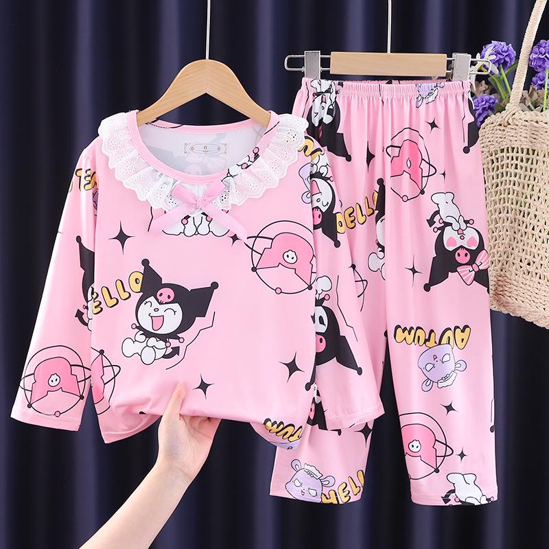 Girls' My Melody Princess Pajama Set - Long Sleeve, Cartoon Design for Spring and Autumn