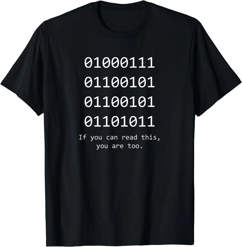 Computer Binary Code Programmer T Shirts Funny Developer Geek Gift Cotton Unisex Women Short Sleeve TShirt Graphic T Shirts