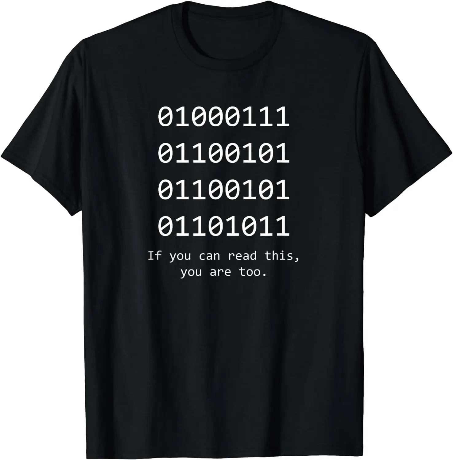 Computer Binary Code Programmer T Shirts Funny Developer Geek Gift Cotton Men Women Short Sleeve TShirt Graphic T Shirts S