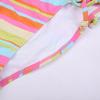Women's Striped Triangle Top & Thong Set Sexy Halter Bikini Set String Swimwear Two Piece Swimsuits Cheeky Bathing Suit for Pool Beach
