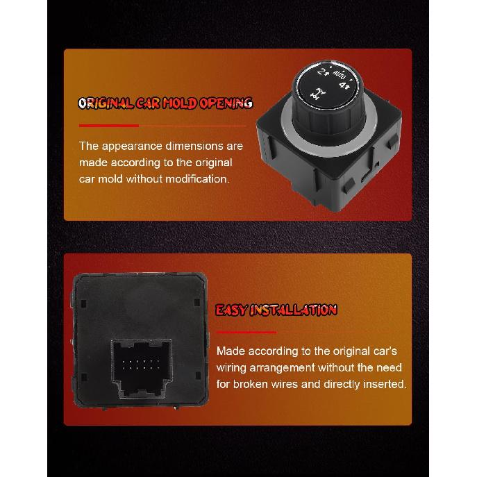 CCIYU 4x4 4WD Interruptor Encaixe 2014 2015 2016 2017 2018 2019 para Chevrolet Silverado 1500 Tração nas Quatro Rodas Caixa de Transferência Seletor de Marcha Botão 22752188