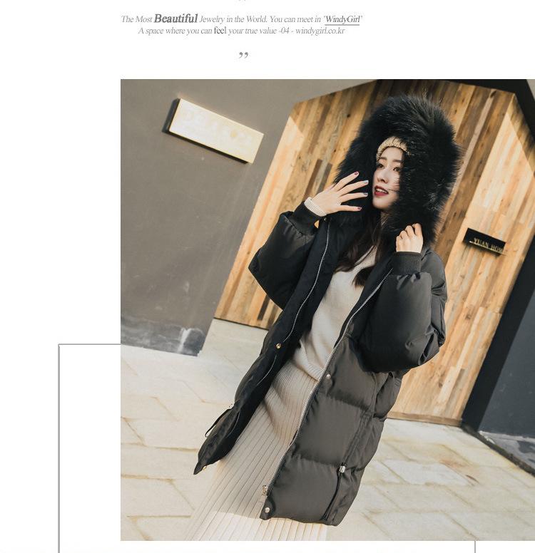 2026 Mid-Length Women's Winter Puffer Jacket with Big Fur Collar - Cotton Coat, Korean Style