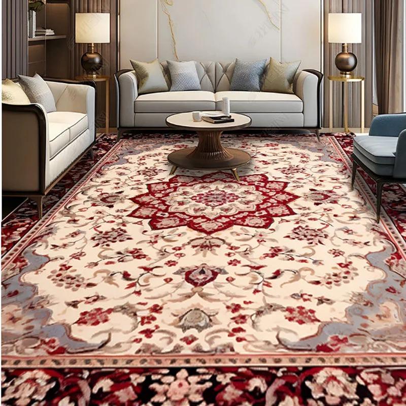 Retro Bohemia Style Flowers Carpet Living Room Sofa Bedroom Study Bathroom Kitchen Entrance Door Mat Non-slip Luxury Decor Rug