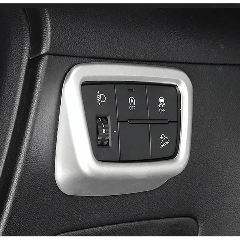 For Hyundai Tucson NX4   Car Interior Styling Headlight Head Light Switch Button Cover Frame Trim Carbon Fiber Refit