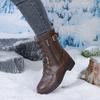 Snow Boots Winter New Medium Tube Retro Large Size Side Zipper Thick Heel Women's Boots