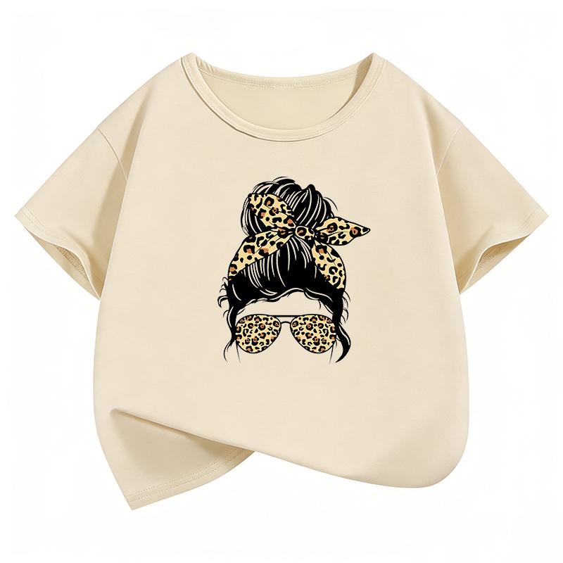 Fashion Leopard Print TShirt Printed T Shirt Girls Summer Clothes Short Sleeve Tops TShirts Cute Streetwear Clothing