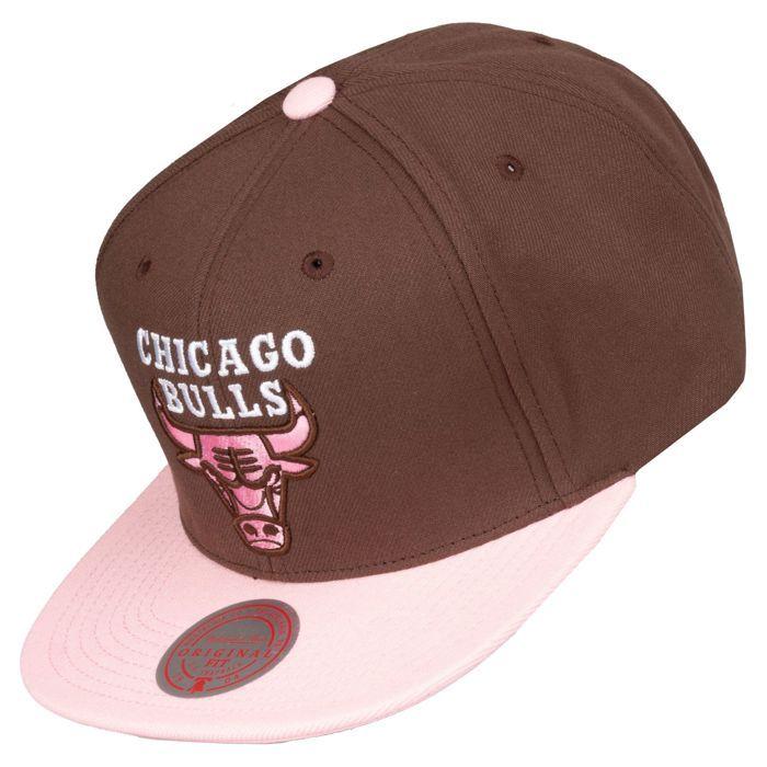 Casquette Snapback - MITCHELL &amp; NESS - Chicago Bulls - Brun - 100% Polyester - Taille unique