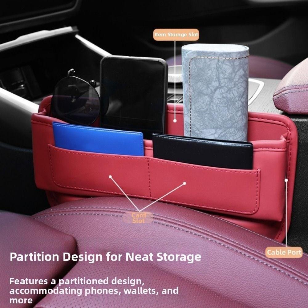 Universal Car Leather Storage Box Multifunction Car Seat Slit Gap Pocket  Auto Accessories
