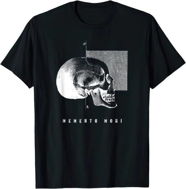 MeUnisexto Mori Stoic Reminder Latin Quote Vintage Skull Graphic TShirt S