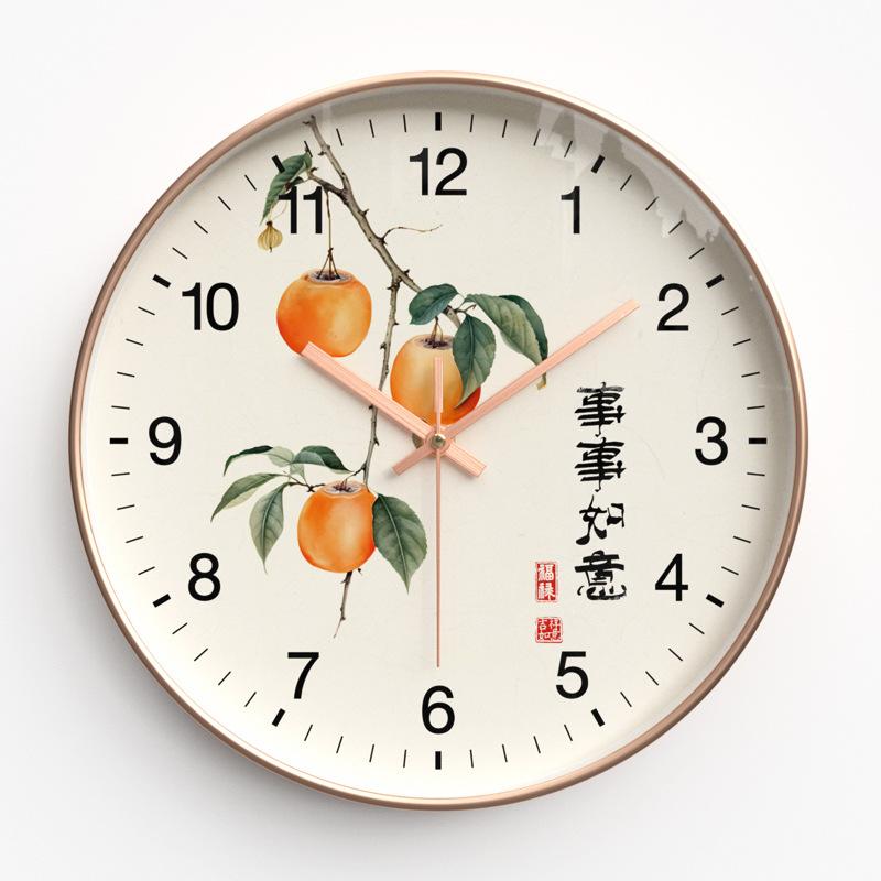 Wall Clock New Chinese Style Wall Clock Living Room Fashion Home Clock Bedroom Ultra-quiet Quartz Clock 30cm