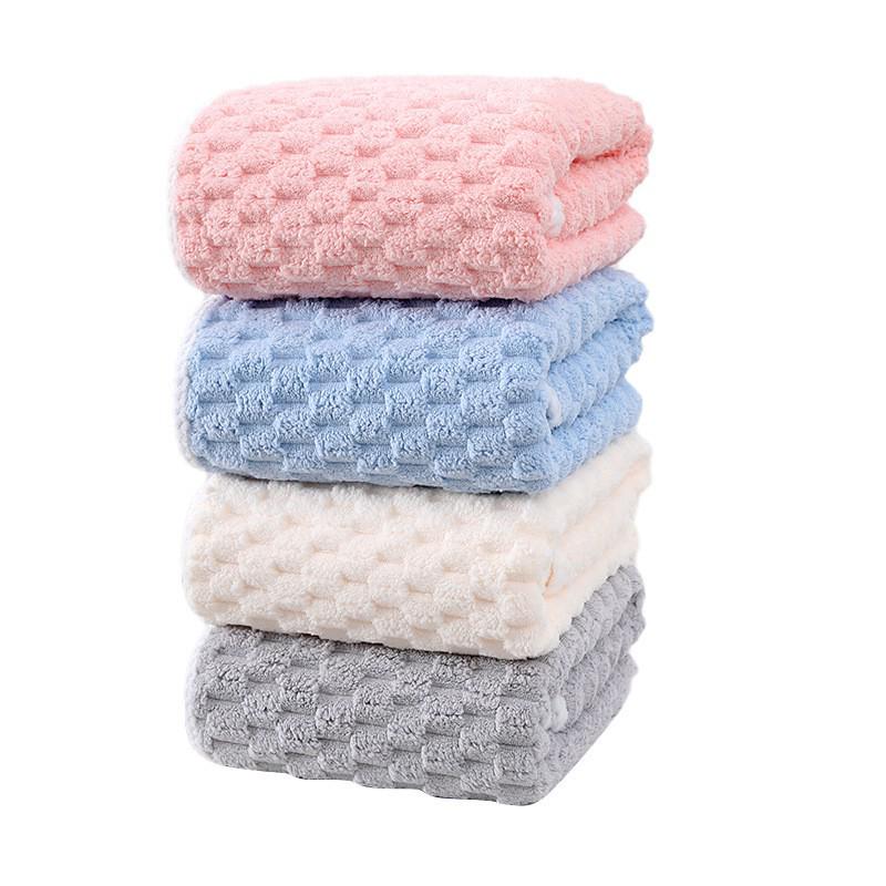 Extra Thick Coral Fleece Bath Towel Set for Women - 3 Piece Adult Set with Dry Hair Cap