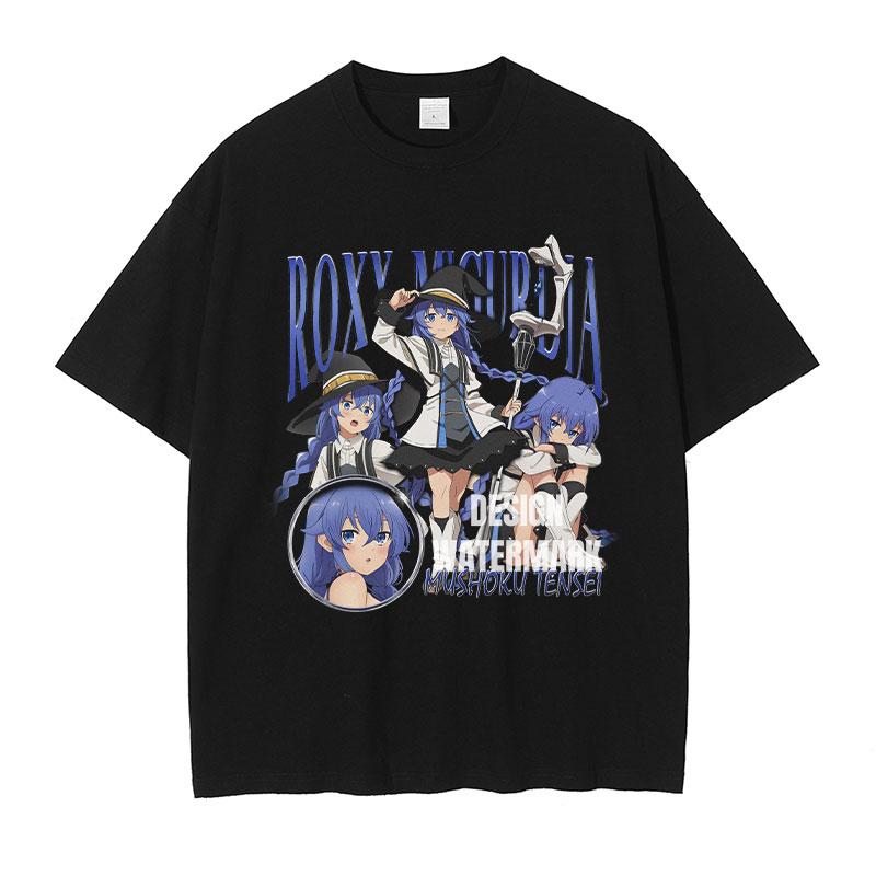 

Anime MMushoku Tensei T Shirts Oversized Vintage Washed Unisexga Greyrat Eris Tshirt Roxy T Shirt Sylphiette Tops Tees Cotton S