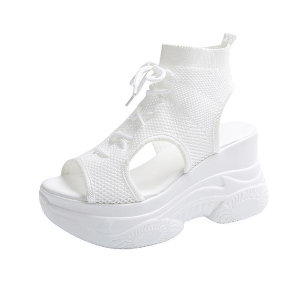 Fashion Fashion Womens Shoes 2025 Large Size Female Sandal Round Toe Strappy Heels Luxury Summer Comfort Big Girls Beige New Lace Up Spo