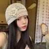 Y2k Flower Knitted Caps Hand-woven Beanies Cap Casual Sequin Crochet Hat  Spring Summer