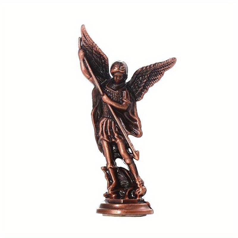 A Zinc Alloy Sculpture of St Michael The Archangel Vanquishing Satan Perfect As a Guardian Statue for Your for Family Room Or Desk