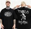 2025 Summer Rock Band Hole Courtney Love Beautiful Doublesided Printed Tshirt Mens Street Cotton Casual Oversized Tshirt