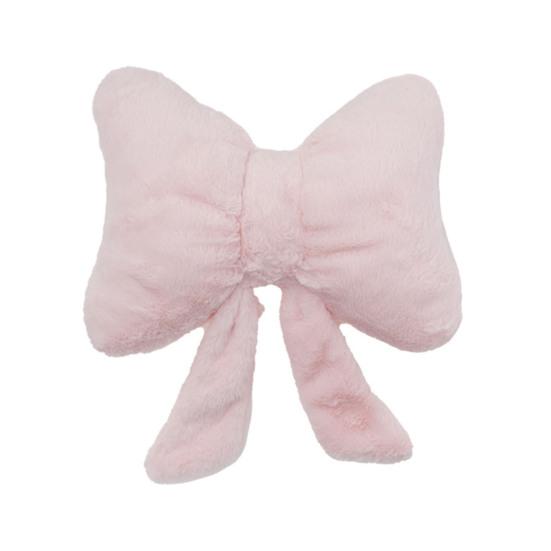 Plush Bow Car Headrest Pillow Lumbar Support Pillow Soft Comfortable Waist Pillow Elastic Bands Car Seat Back Cushion