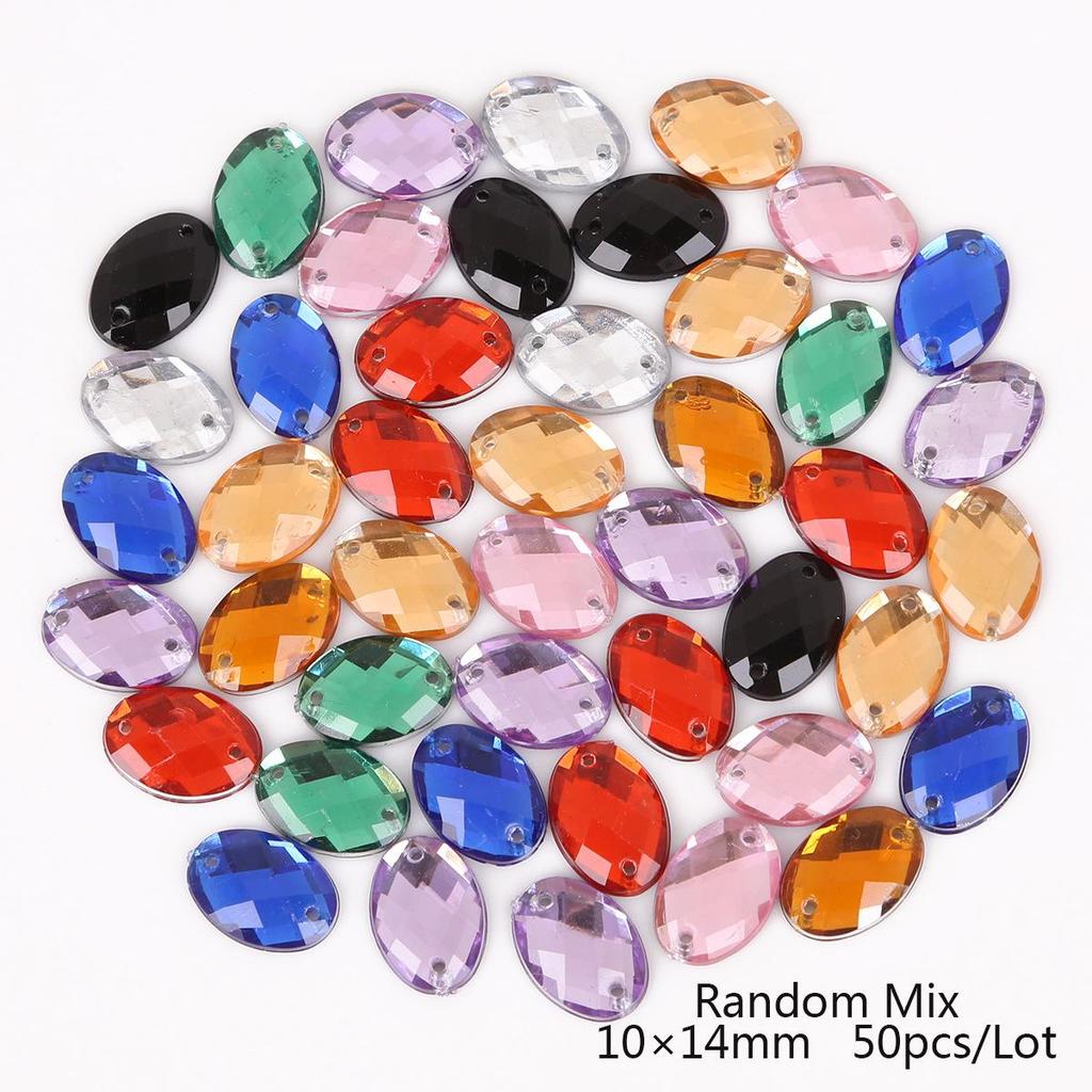 Round Multi-Faceted Acrylic Rhinestones with Double-Hole Flat-Back for Jewelry Accessories