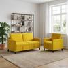 Sofa Set with Storage 2 pcs Yellow Polyester