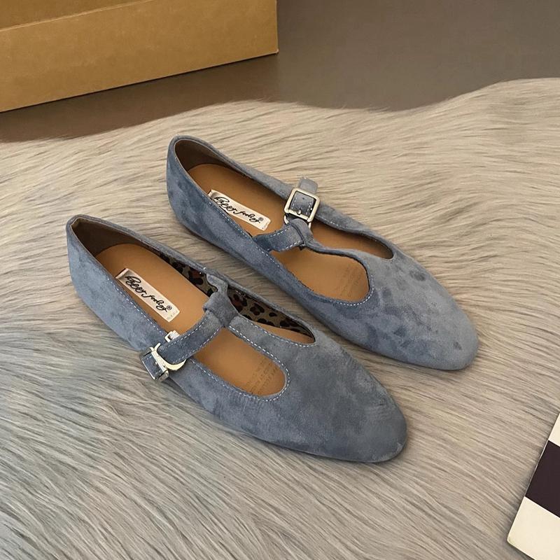 Fashion SUOJIALUN Autumn Women Flat Shoes Fashion Round Toe Slip On Ladies Elegant Mary Jane Shoes Soft Flat Heel Outdoor Dress Ballerin